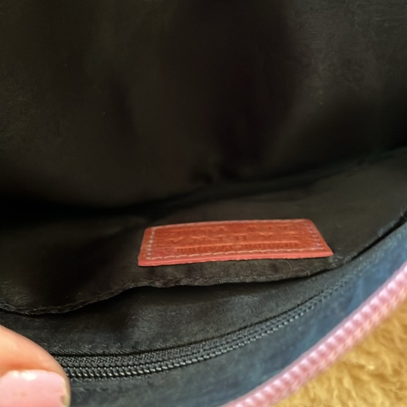 Sabina Pink Genuine Leather Clutch w/weave style design 11.5”Long x 5-3/4”Wide